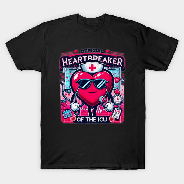 Valentine ICU Nurse Heartbreaker - Playful Nurse IMCU T-Shirt by Neldy